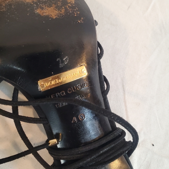 Dolce & Gabbana Women’s Size 40/9.5 Black Suede Strappy Heels Sandals - Picture 6 of 6